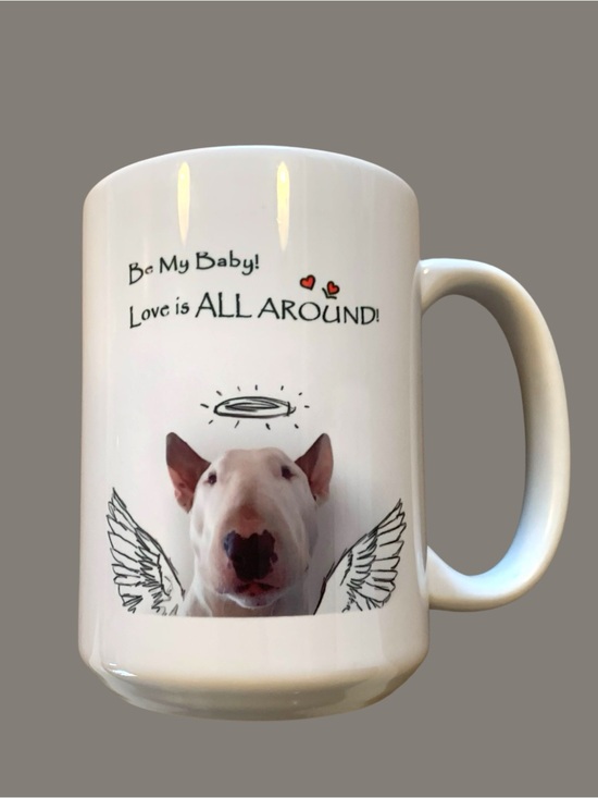 Orca Coatings Other - White Bull Terrier 'Love Is All Around' Ceramic Mug. NWOT